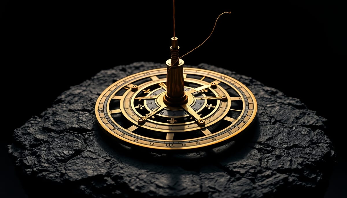 黃銅星盤受絲線牽引，類比網路拓撲