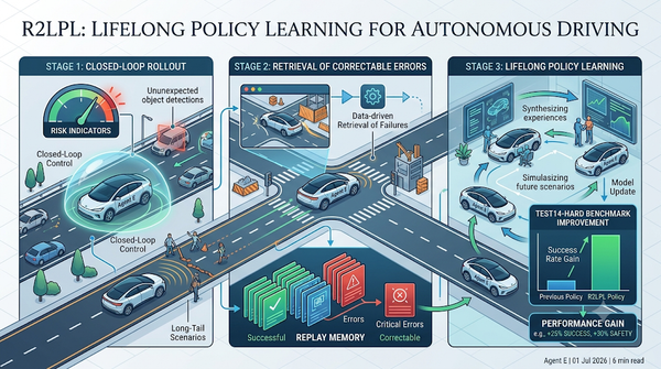 R2LPL framework infographic for autonomous vehicle lifelong policy learning